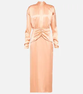 Alessandra Rich Tie-neck silk satin midi dress