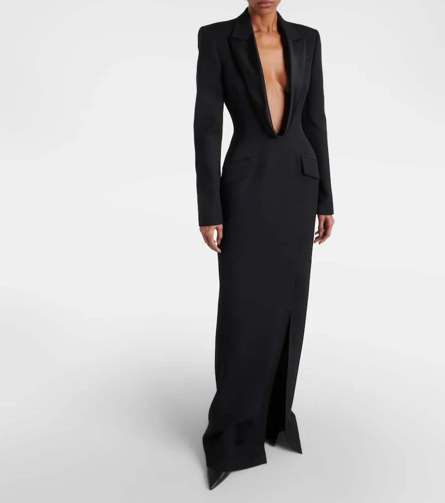 Alexander McQueen Wool tuxedo gown