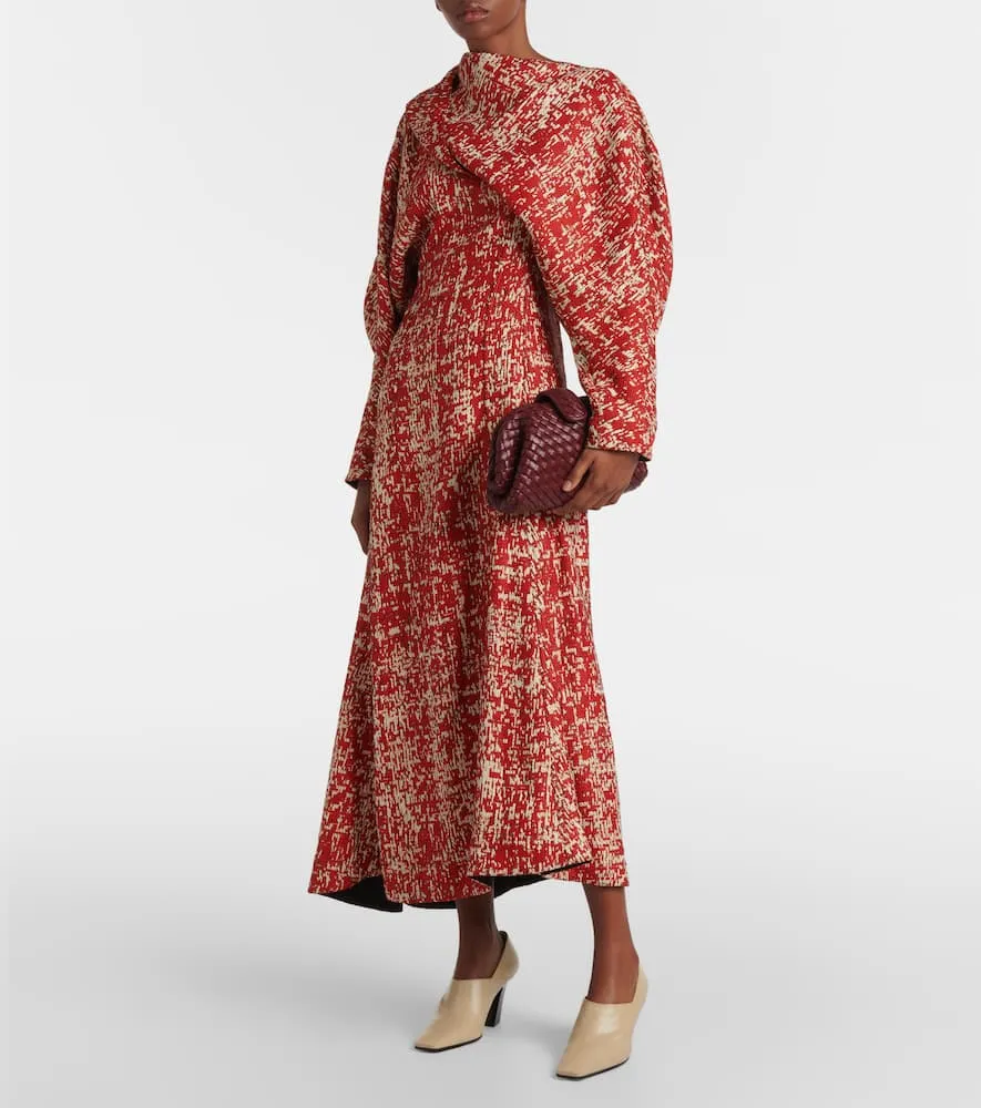 Bottega Veneta Draped jacquard midi dress