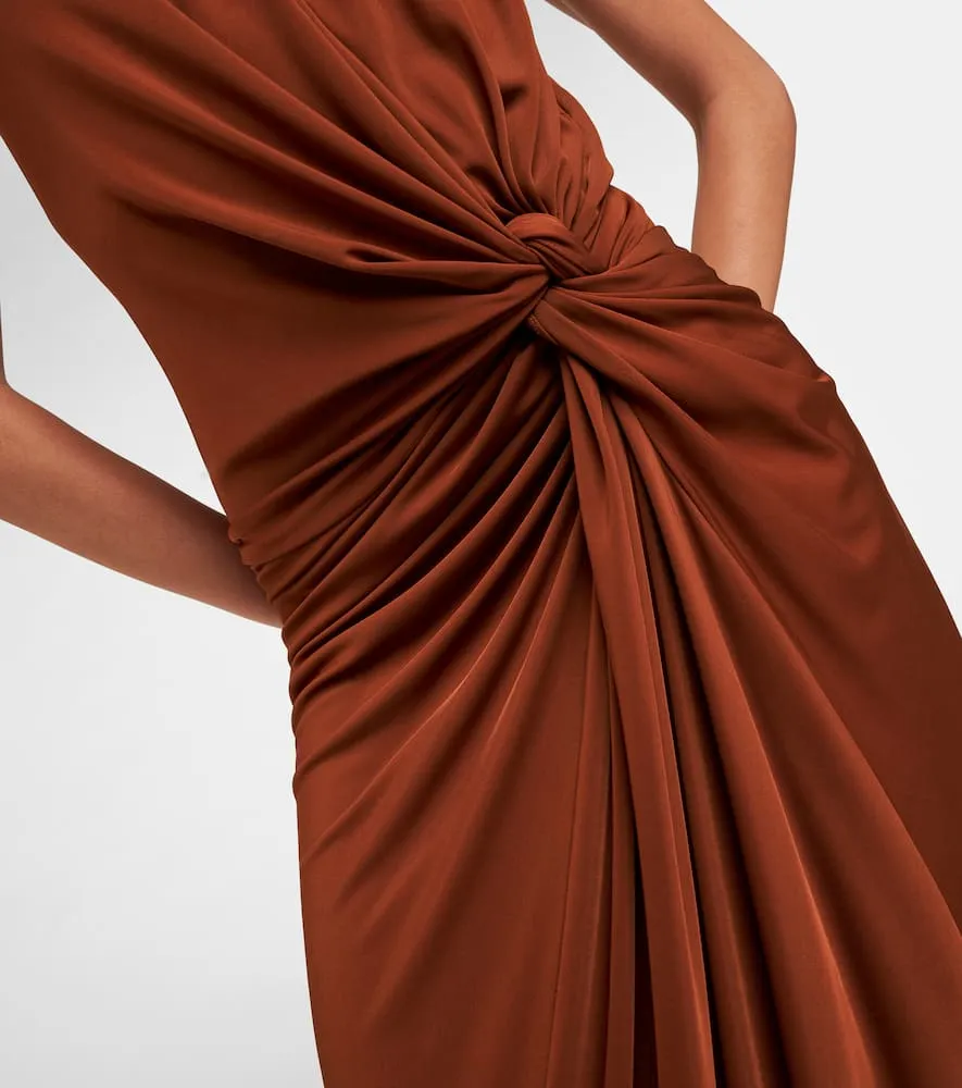 Bottega Veneta Drop gathered jersey midi dress