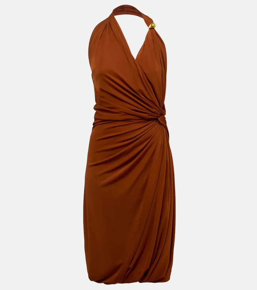 Bottega Veneta Drop gathered jersey midi dress