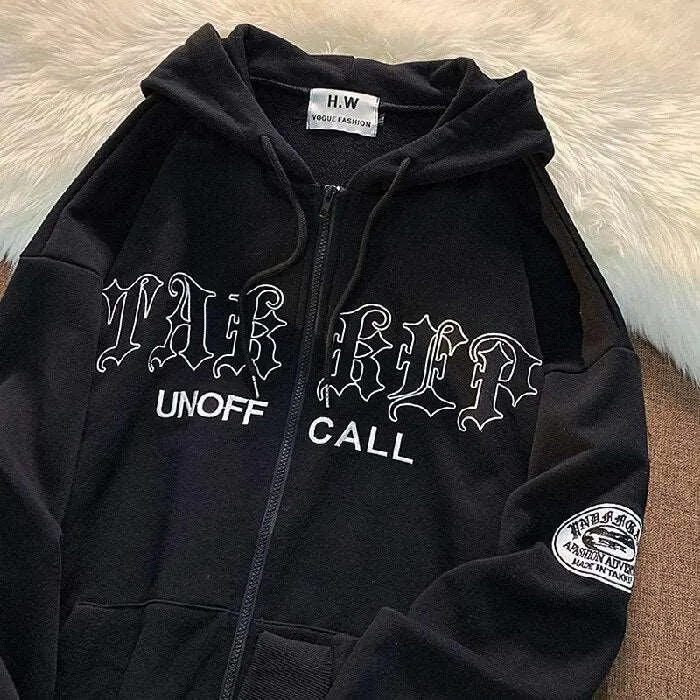 Casual Letter Embroidery Hoodie