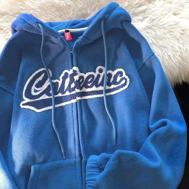 Casual Letter Embroidery Hoodie