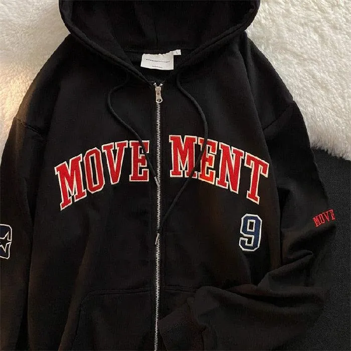 Casual Letter Embroidery Hoodie