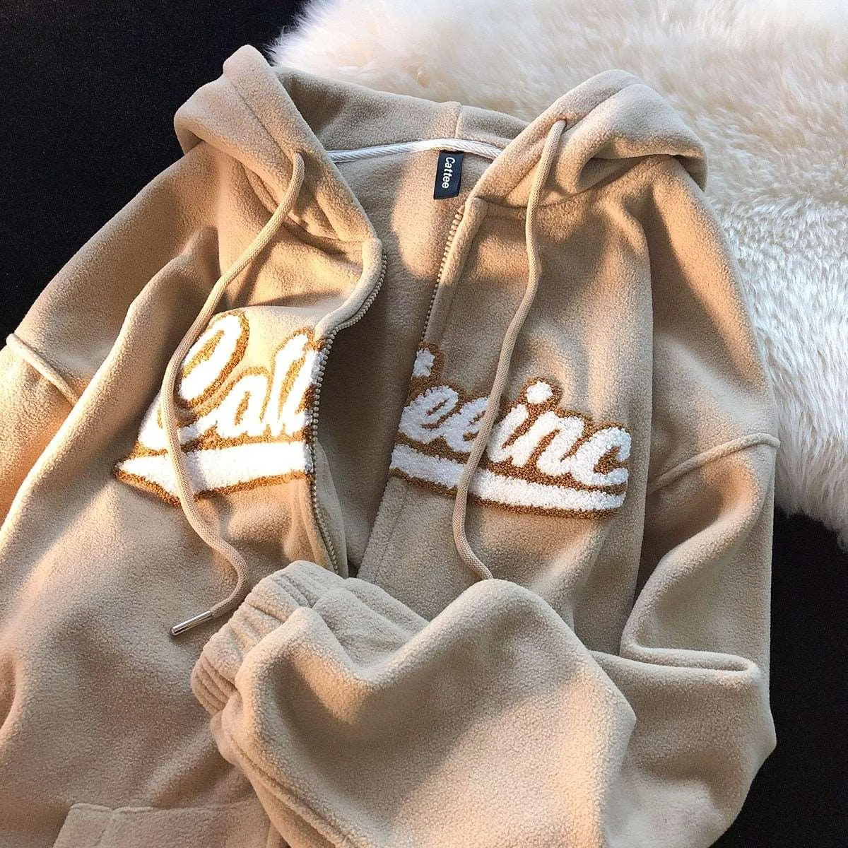 Casual Letter Embroidery Hoodie