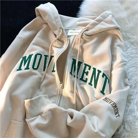 Casual Letter Embroidery Hoodie