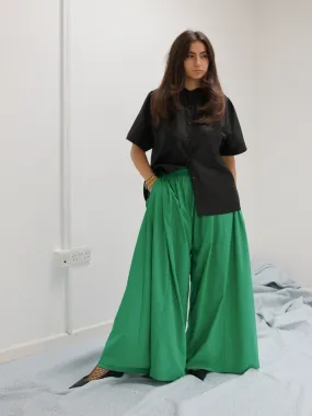 Charlie Green Wide-Leg Palazzo Pants