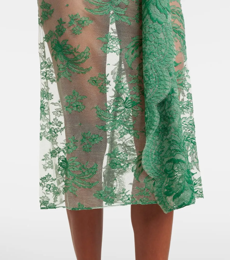 Christopher Esber Strapless floral lace midi dress