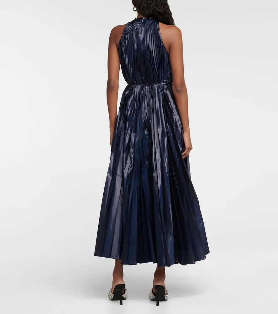 Christopher Kane Embellished halterneck Lamé midi dress