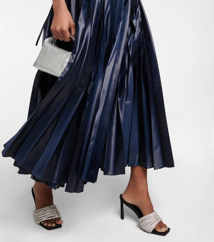 Christopher Kane Embellished halterneck Lamé midi dress