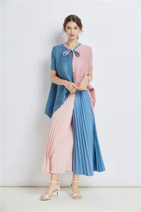 Color block short sleeves palazzo pants set