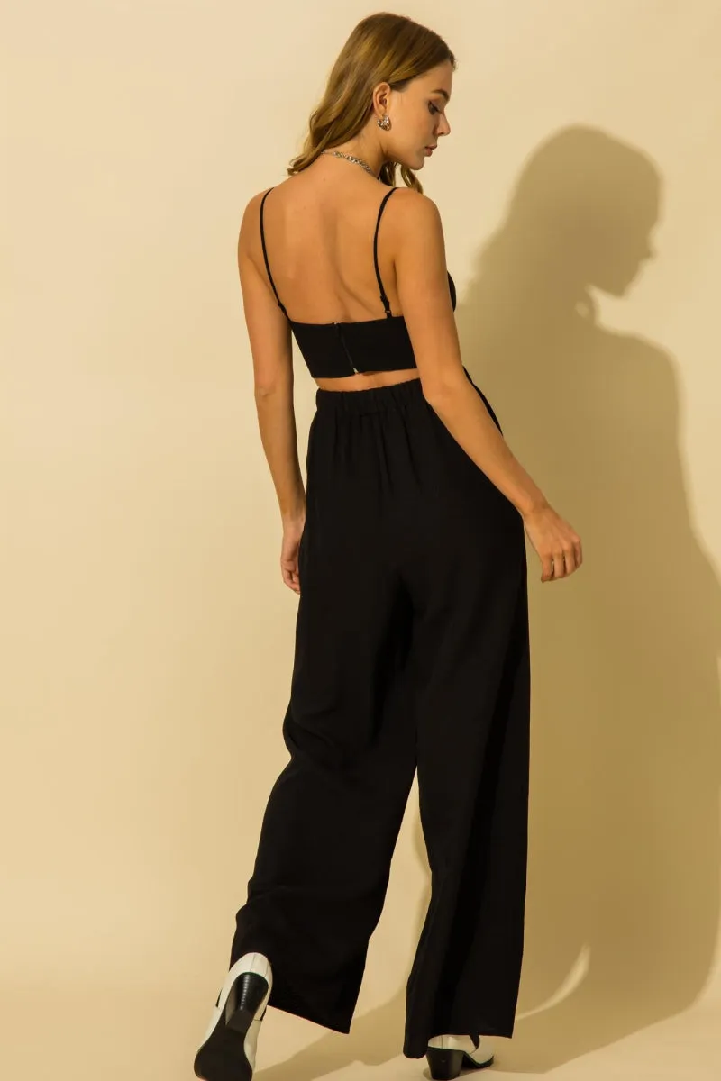 Crop Top and Wide Leg Pant Set