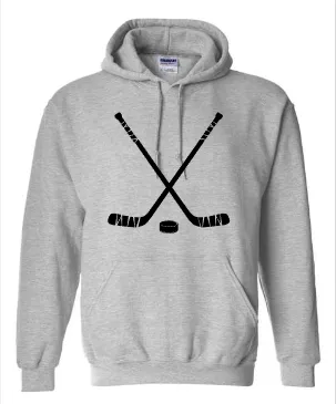 Crossed Sticks Hockey Design - Tee or Hoodie Options