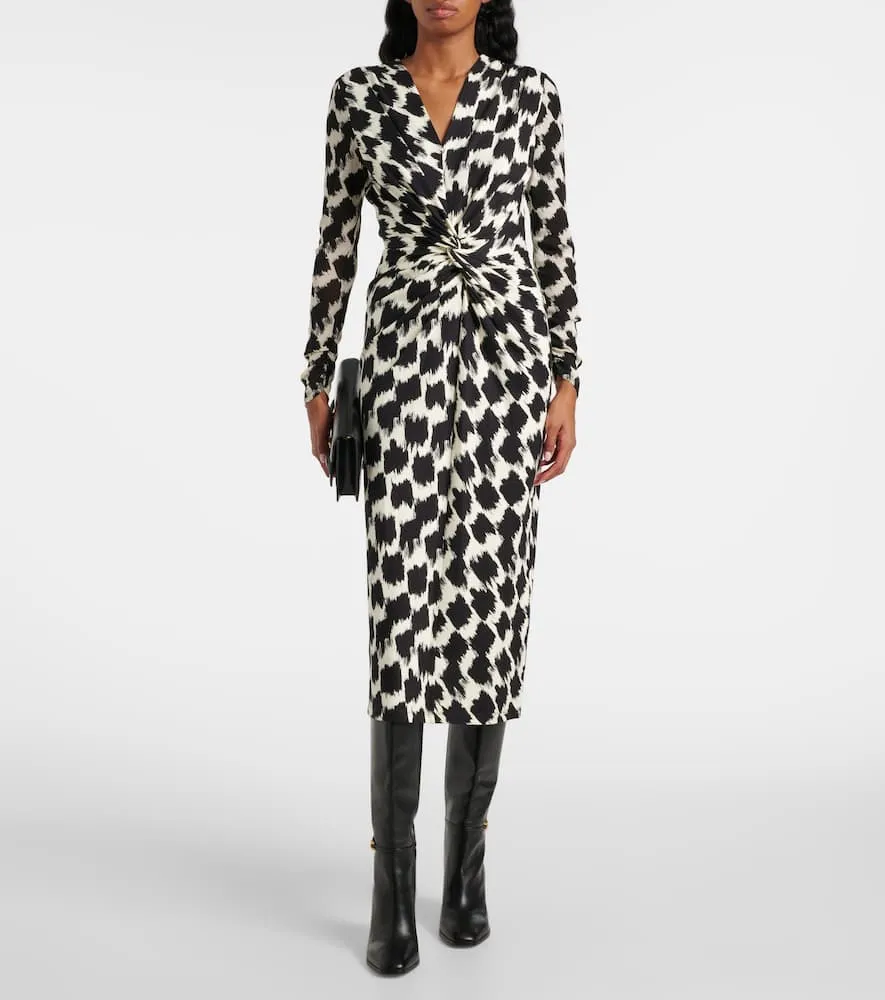 Diane von Furstenberg Libra printed gathered midi dress