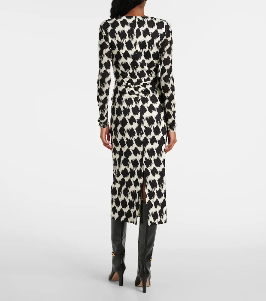 Diane von Furstenberg Libra printed gathered midi dress
