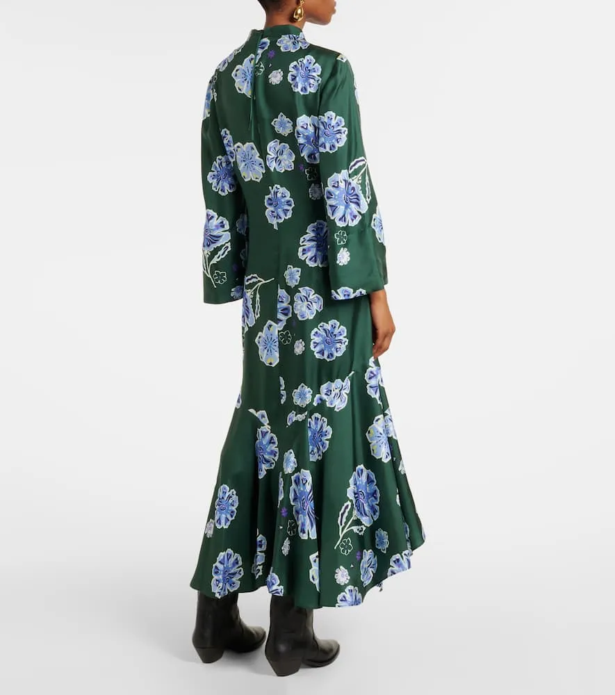 Dorothee Schumacher Big Garden floral silk twill midi dress