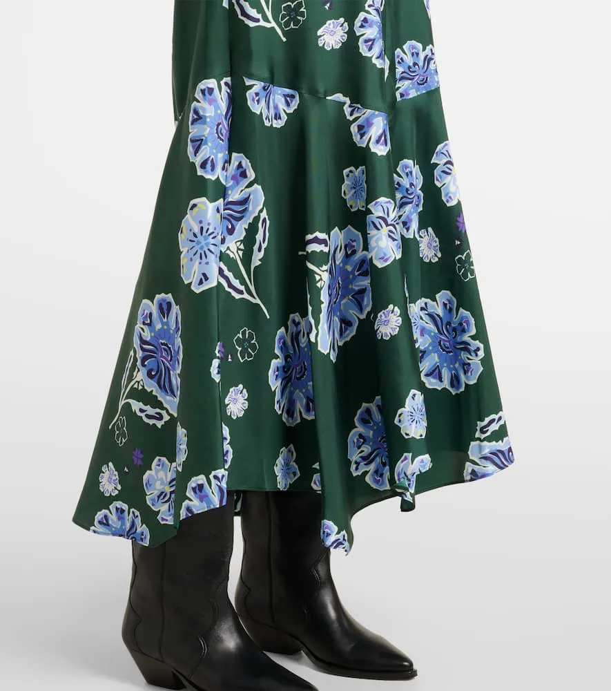 Dorothee Schumacher Big Garden floral silk twill midi dress