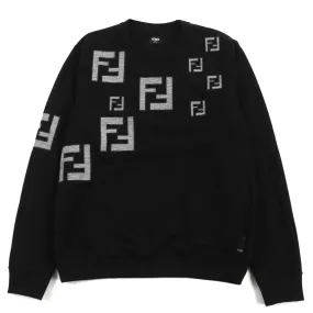 Fendi FF Logo Crew Neck Sweatshirt Black L