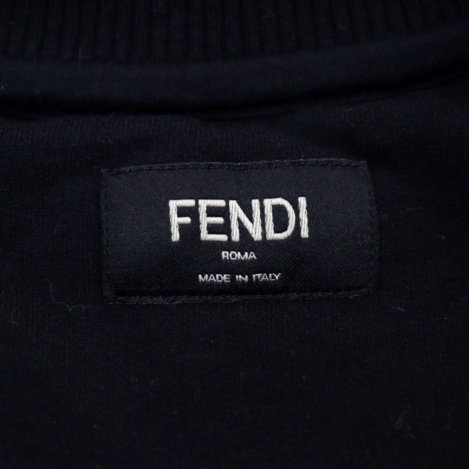 Fendi FF Logo Crew Neck Sweatshirt Black L