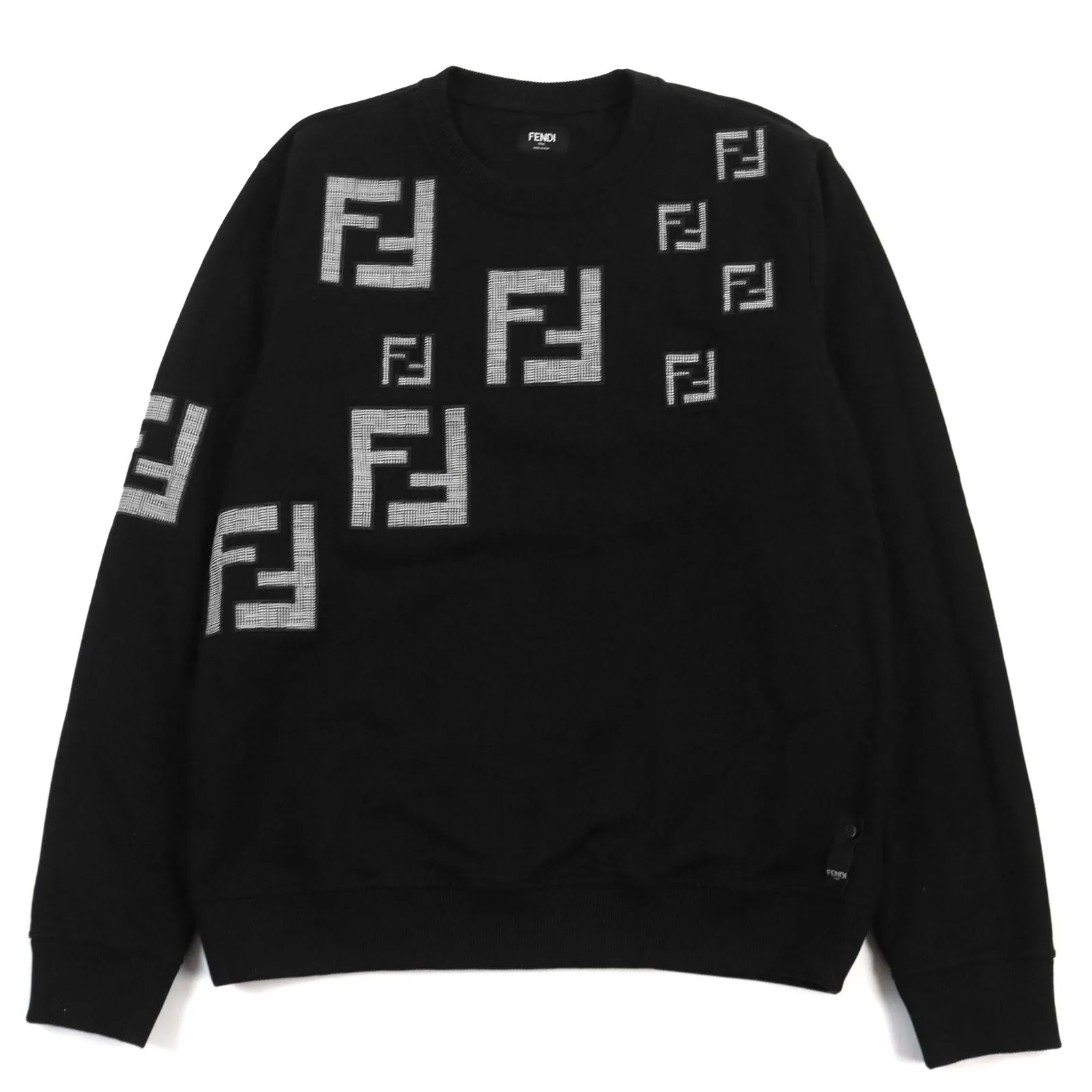 Fendi FF Logo Crew Neck Sweatshirt Black L