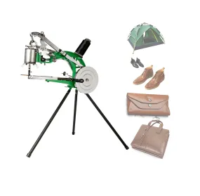 IRONWALLS Leather Sewing Machine Heavy Duty Metal Manual Hand Cobbler Shoe Stitching Repair Mending Machine with Dual Cotton Nylon Line Canvas