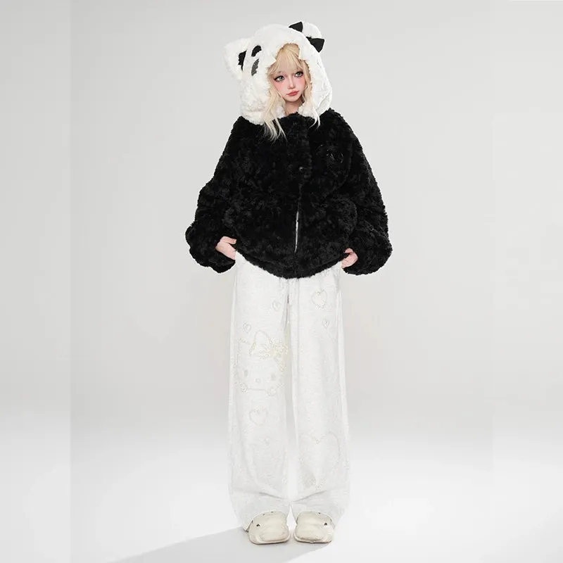 Kawaii Hello Kitty Embroidered Straight Jeans
