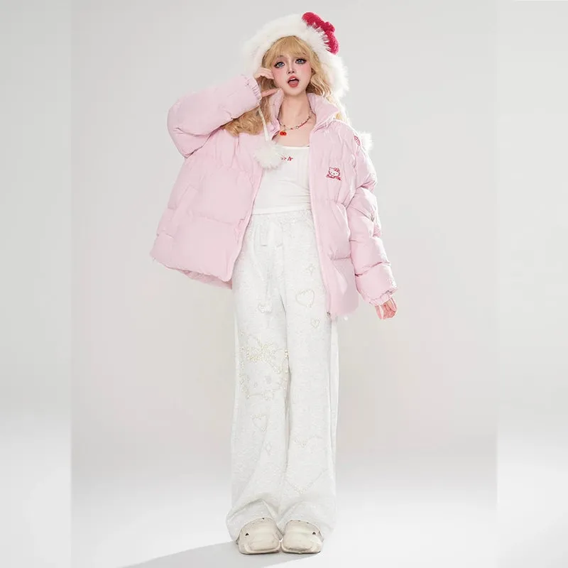 Kawaii Hello Kitty Embroidered Straight Jeans