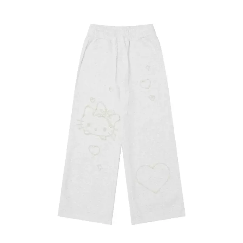 Kawaii Hello Kitty Embroidered Straight Jeans