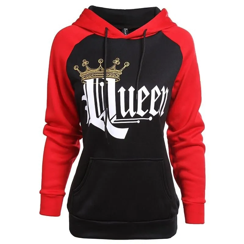 King and queen hoodies red