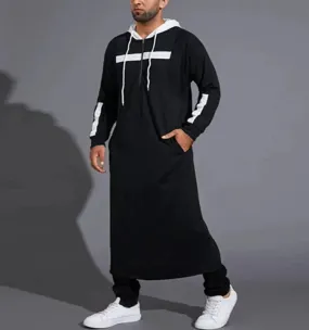 Muslim Men Jubba Thobe Dubai Kaftan Long Sweatshirts Islamic Arabic Hoodie Robe Casual Winter Male Clothing Hijab Ropa Hombre S3361944