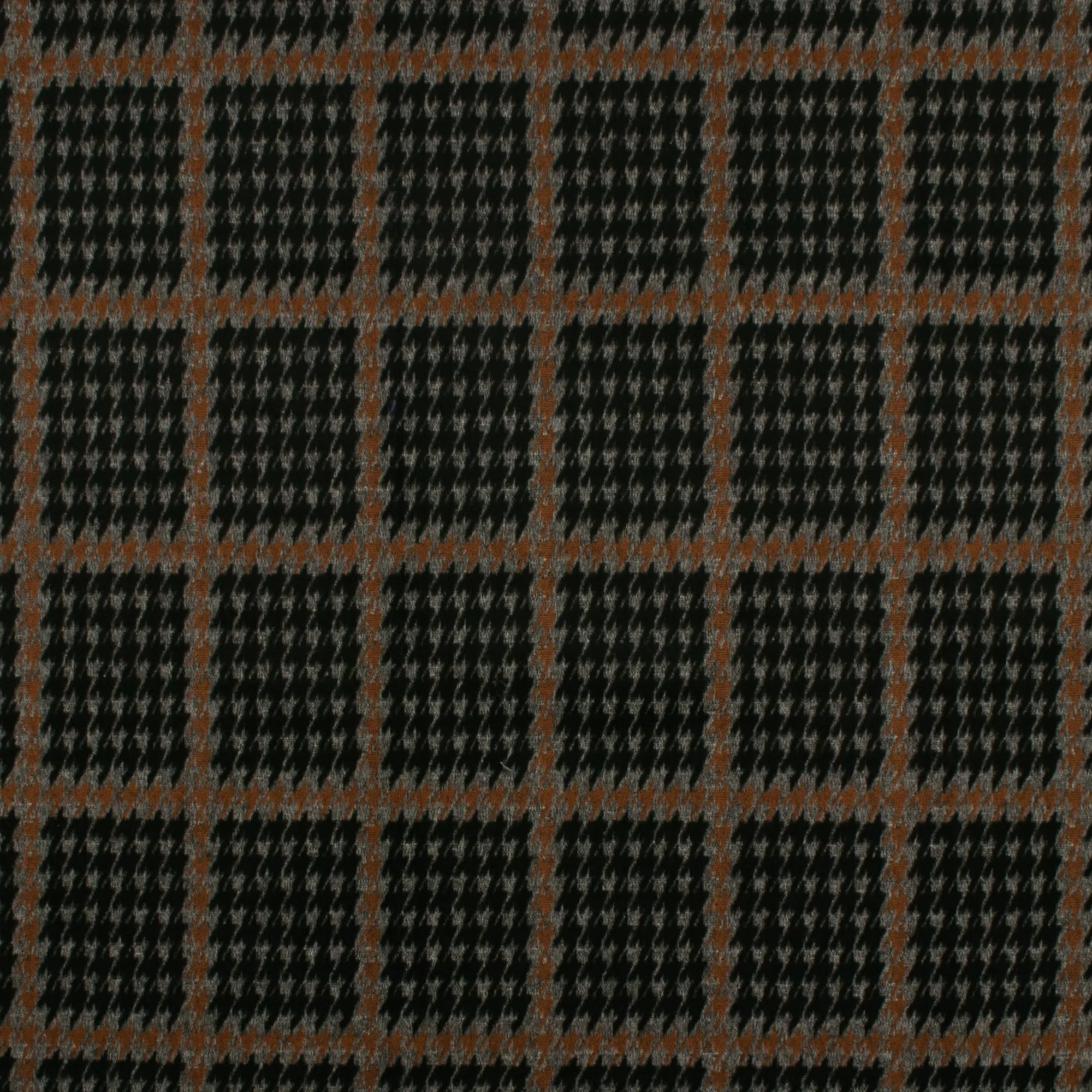 Stretch Plaid Suiting - YORK - 005 - Black & Brown