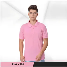 Uniform Unicorn - Men's  Rich Polo T Shirt | Collar Tshirts | Half Sleeves | Plain-Regular Fit (301-Pink)