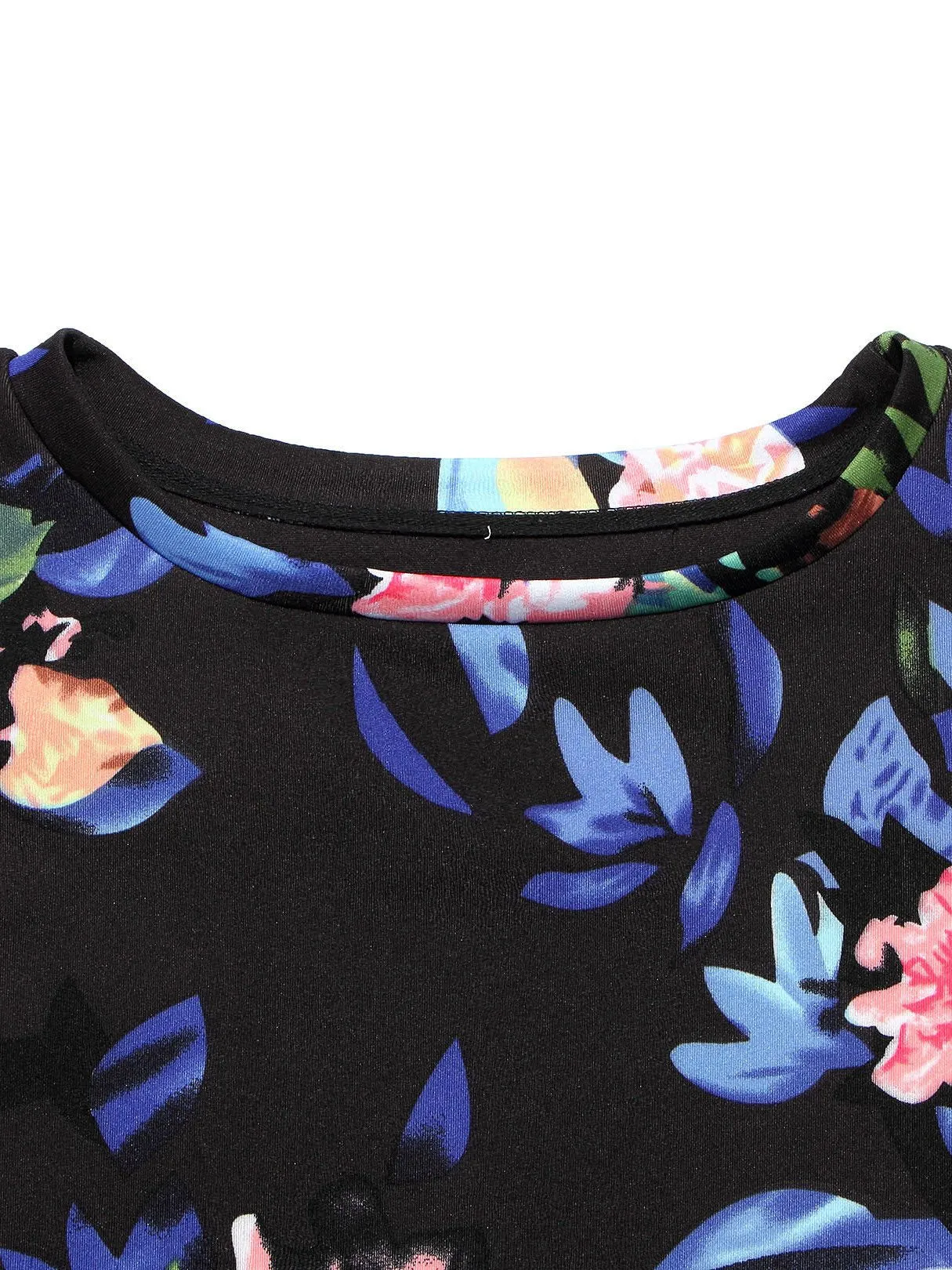Wholesale Black Floral Print Midi Dress