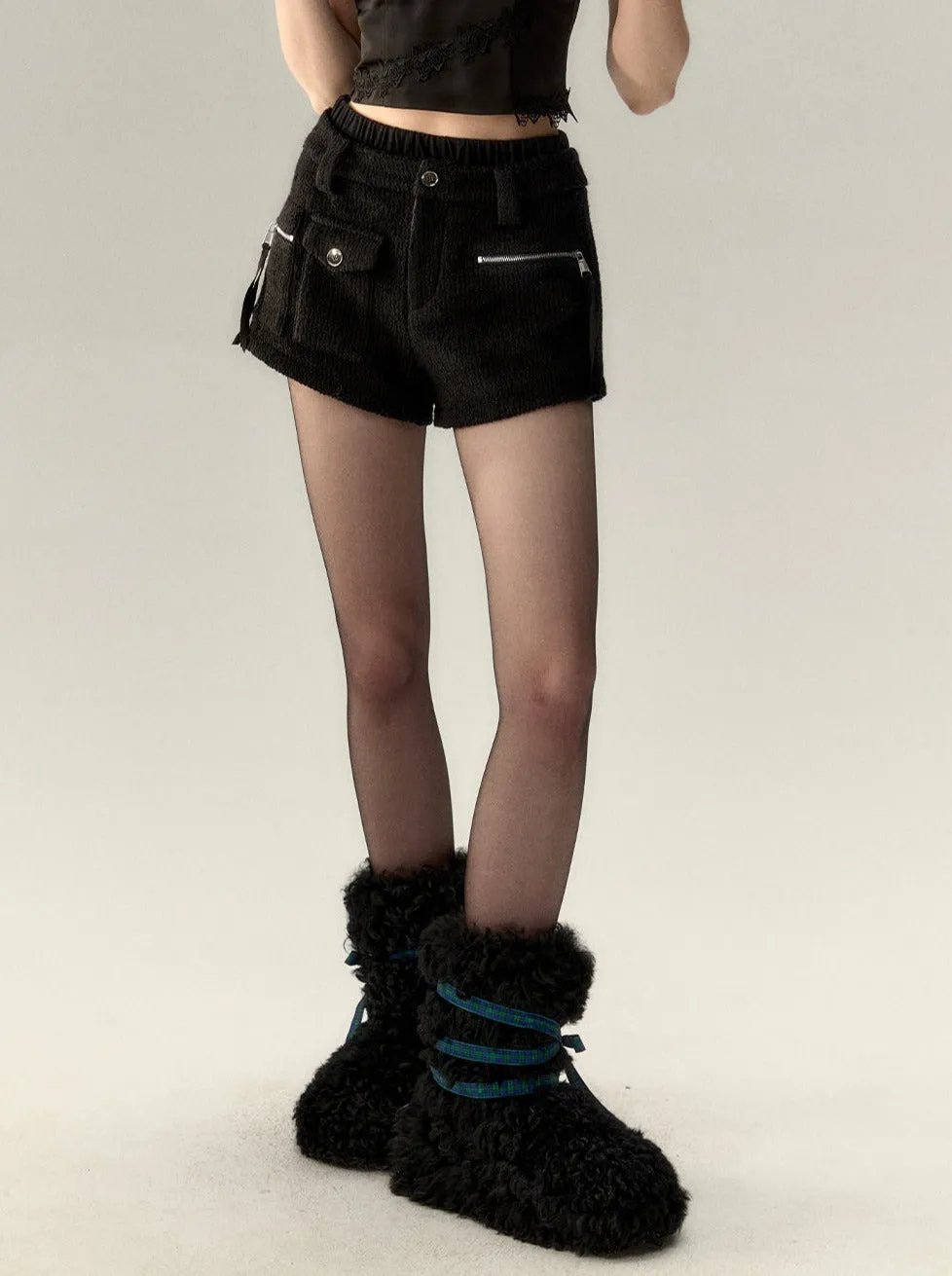 Wool Plush Shorts